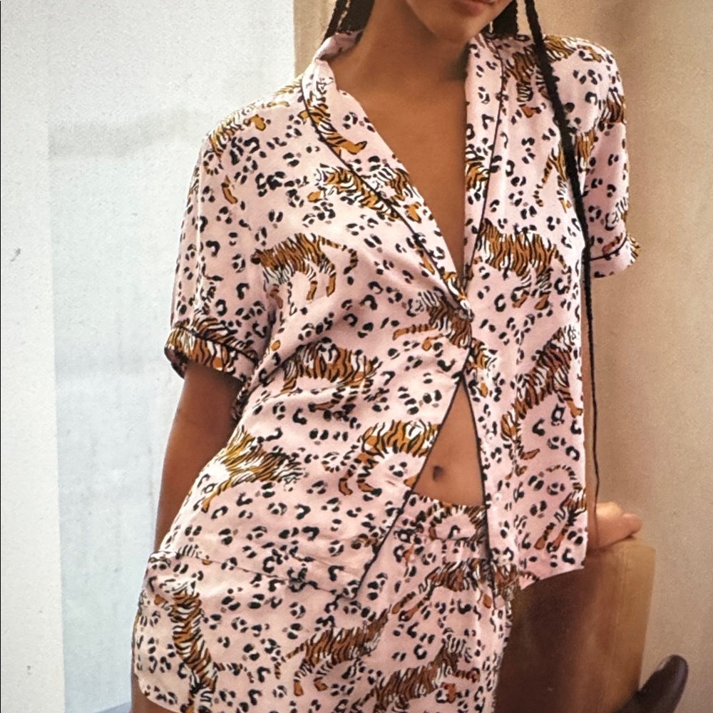 Anthropologie Pink Tiger Top